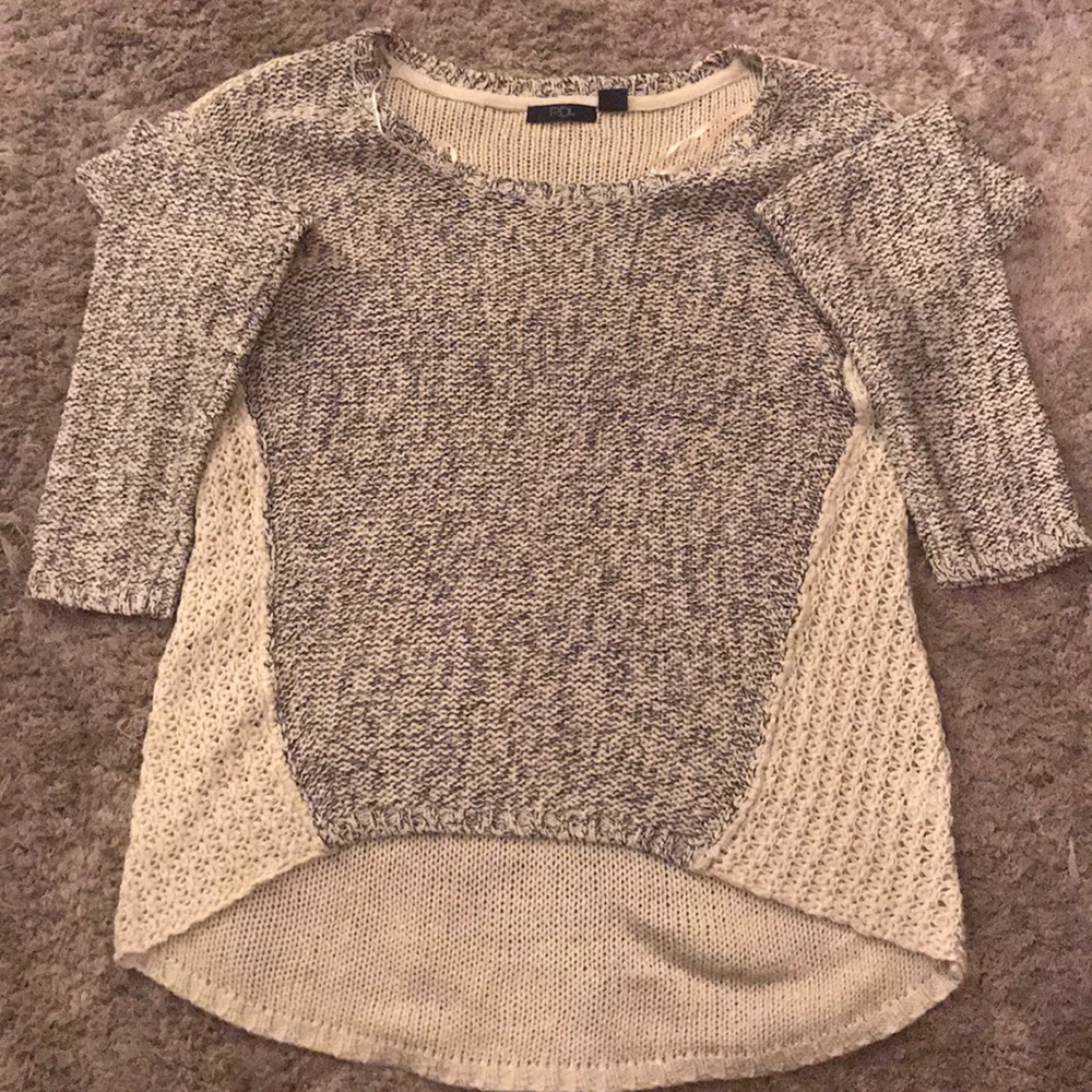 Sweater grey and white knit sweater